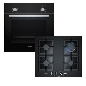 BOSCH 60CM GAS HOB & ELECTRIC OVEN COMBO -  PPP6A6B20Z & HBF010BA0Z