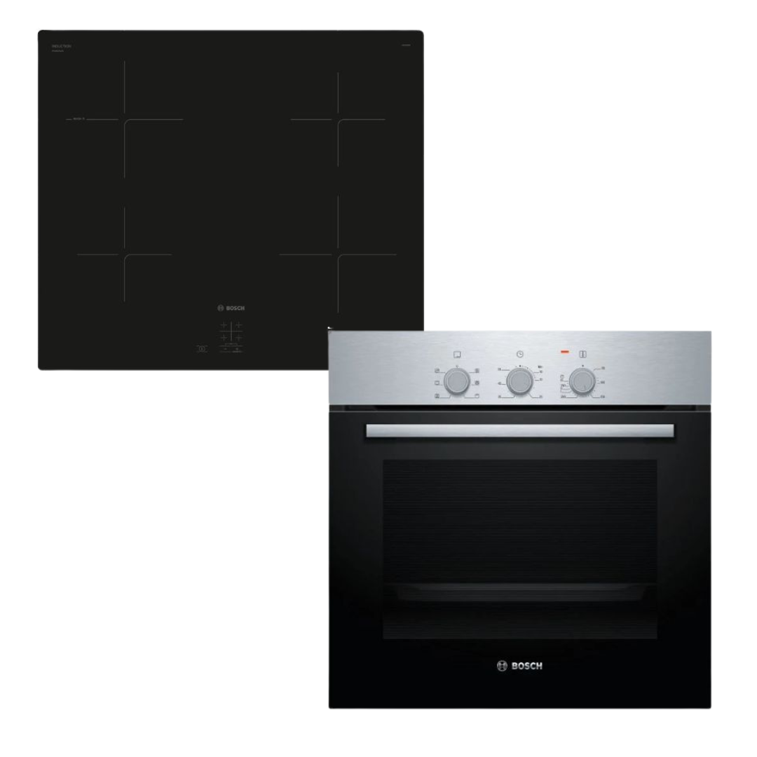 BOSCH SERIES 2 60CM BUILT IN OVEN & INDUCTION HOB COMBO