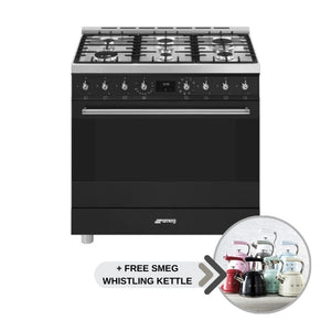 SMEG SYMPHONY GAS-ELECTRIC COOKER - C9MAMBSSA2 - BLACK