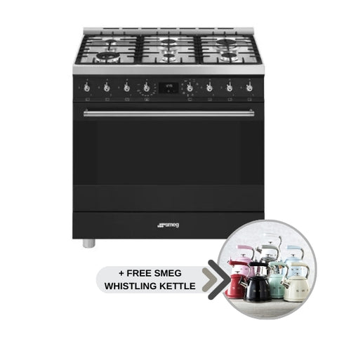 SMEG SYMPHONY GAS-ELECTRIC COOKER - C9MAMBSSA2 - BLACK