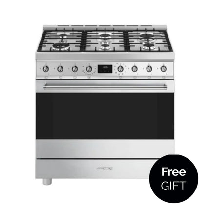 SMEG SYMPHONY GAS-ELECTRIC COOKER - C9MAXSSA2 - SILVER
