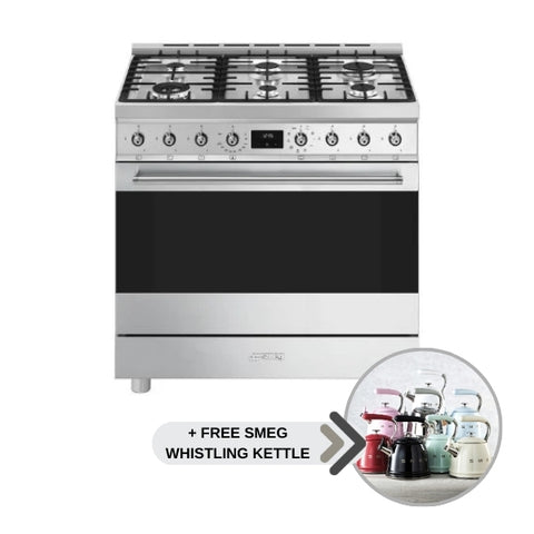 SMEG SYMPHONY GAS-ELECTRIC COOKER - C9MAXSSA2 - SILVER