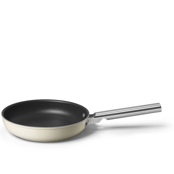 SMEG 24CM NON STICK 50'S STYLE FRYING PAN CREAM - CKFF2401CRM