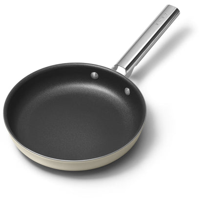 SMEG 24CM NON STICK 50'S STYLE FRYING PAN CREAM - CKFF2401CRM