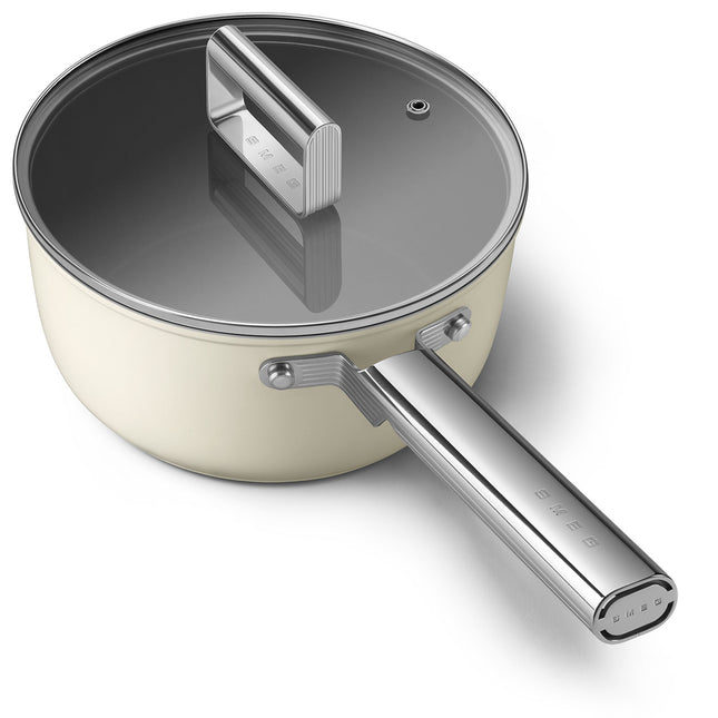 SMEG 20CM NON-STICK SAUCEPAN CREAM - CKFS2011CRM