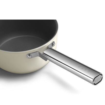 SMEG 20CM NON-STICK SAUCEPAN CREAM - CKFS2011CRM