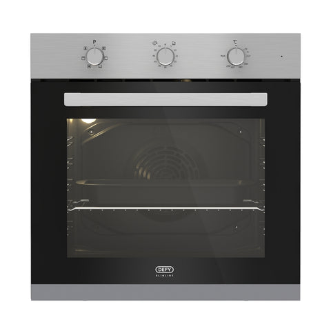 DEFY 60CM SLIMLINE BUILT IN ELECTRIC OVEN EYE-LEVEL FAN ASSIST - DBO486E