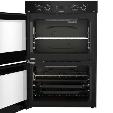 Defy 70cm Gemini ThermoFan+ Double Oven with AirFire Black – DBO767