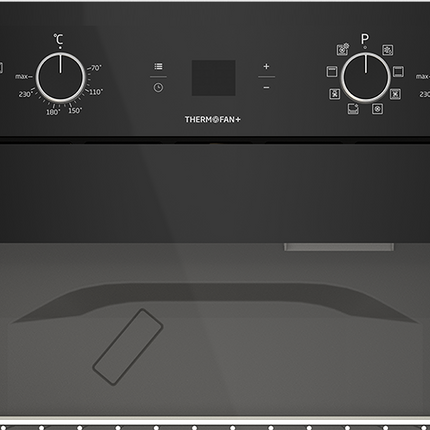 Defy 70cm Gemini ThermoFan+ Double Oven with AirFire Black – DBO767