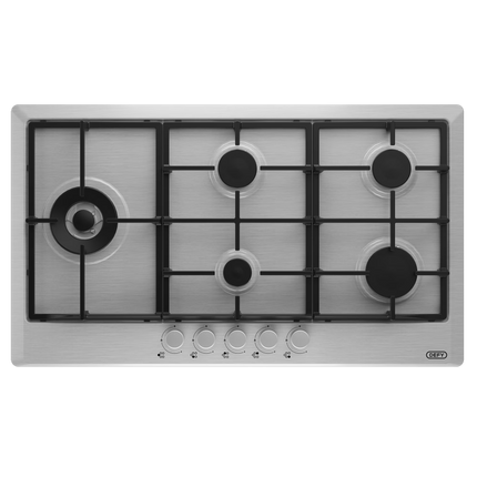 Defy DHG129 90cm Gemini 5 Burner Gas Hob Stainless Steel