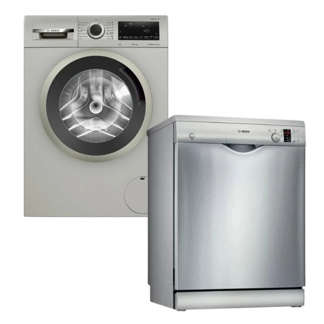BOSCH COMBO 9KG WASHING MACHINE + 12 PLACE DISHWASHER COMBO - WGA1440XZA+SMS24AI01Z