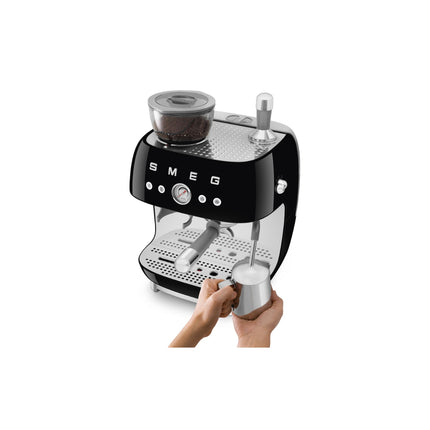 SMEG ALL IN ONE ESPRESSO COFFEE MACHINE WITH BUILT-IN GRINDER & MILK FROTHER - EGF03