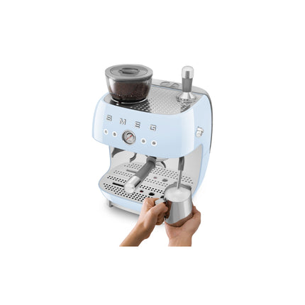 SMEG ALL IN ONE ESPRESSO COFFEE MACHINE WITH BUILT-IN GRINDER & MILK FROTHER - EGF03