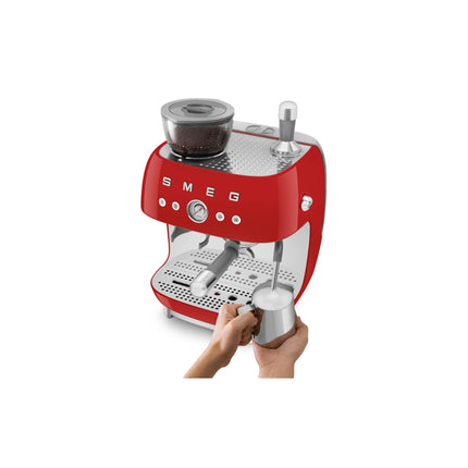 SMEG ALL IN ONE ESPRESSO COFFEE MACHINE WITH BUILT-IN GRINDER & MILK FROTHER - EGF03