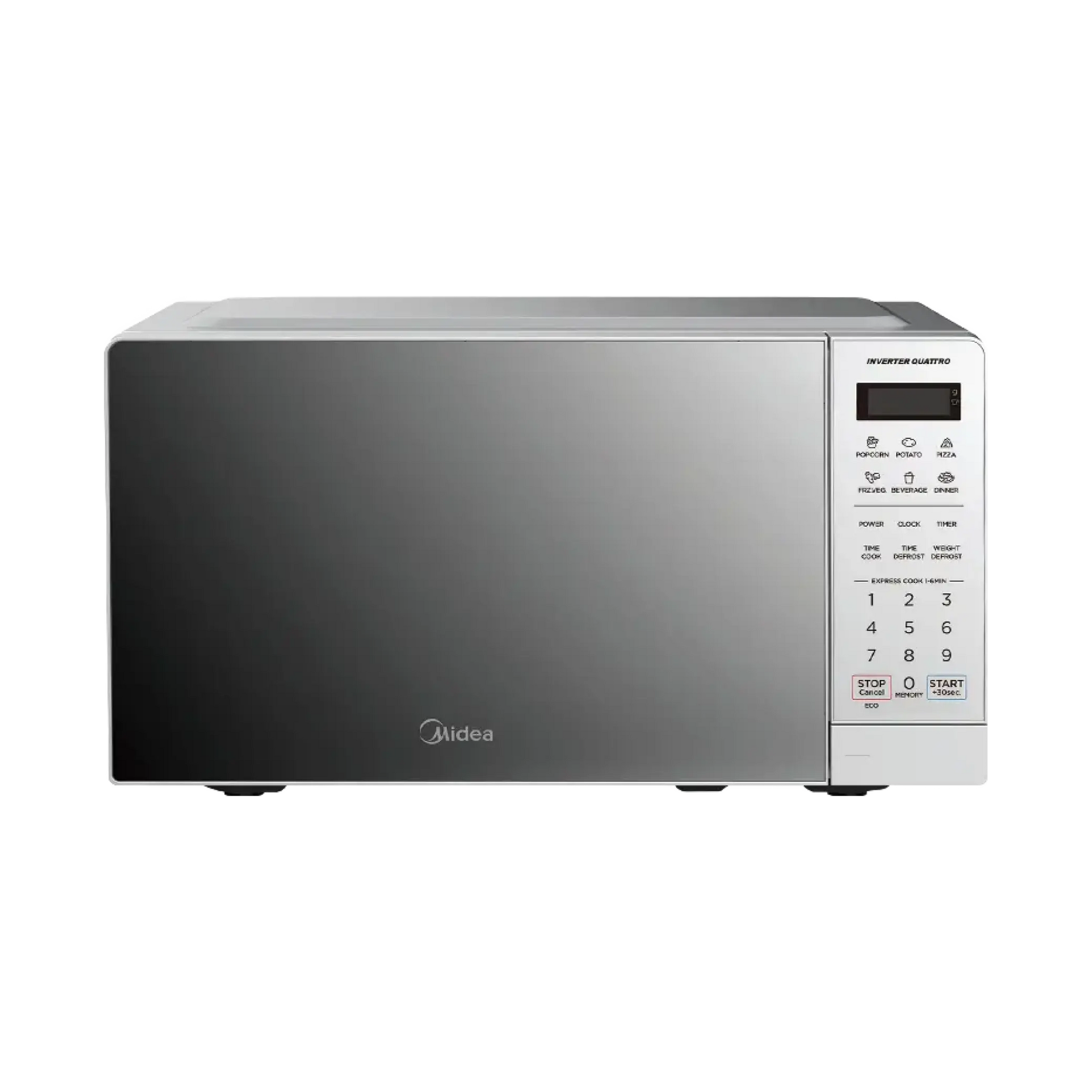 MIDEA 20L MICROWAVE DIGITAL INVERTER CERAMIC SILVER - EM20-SILVER-MIRROR