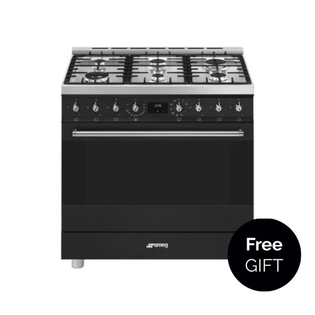 SMEG SYMPHONY GAS-ELECTRIC COOKER - C9MAMBSSA2 - BLACK