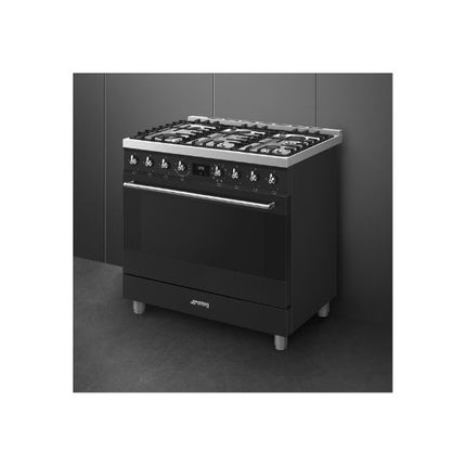 SMEG SYMPHONY GAS-ELECTRIC COOKER - C9MAMBSSA2 - BLACK