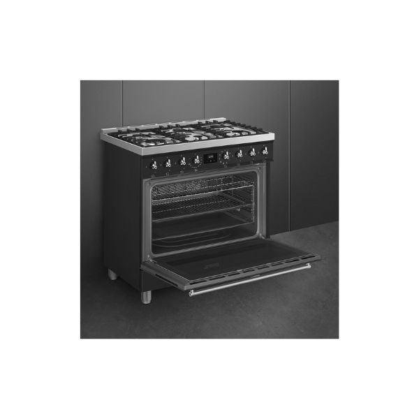 SMEG SYMPHONY GAS-ELECTRIC COOKER - C9MAMBSSA2 - BLACK
