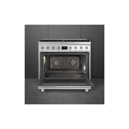 SMEG SYMPHONY GAS-ELECTRIC COOKER - C9MAXSSA2 - SILVER