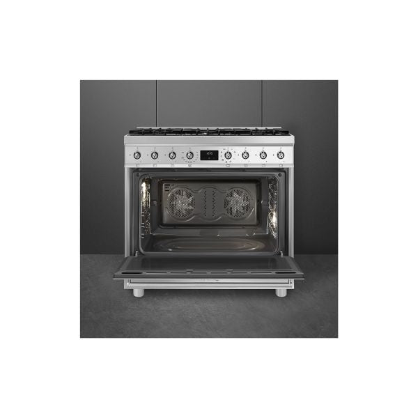 SMEG SYMPHONY GAS-ELECTRIC COOKER - C9MAXSSA2 - SILVER