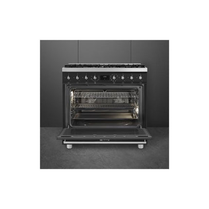 SMEG SYMPHONY GAS-ELECTRIC COOKER - C9MAMBSSA2 - BLACK