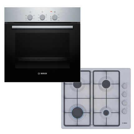 BOSCH OVEN 60CM HBF011BR2Z + BOSCH 60CM GAS HOB STAINLESS STEEL PBP6C5K60M