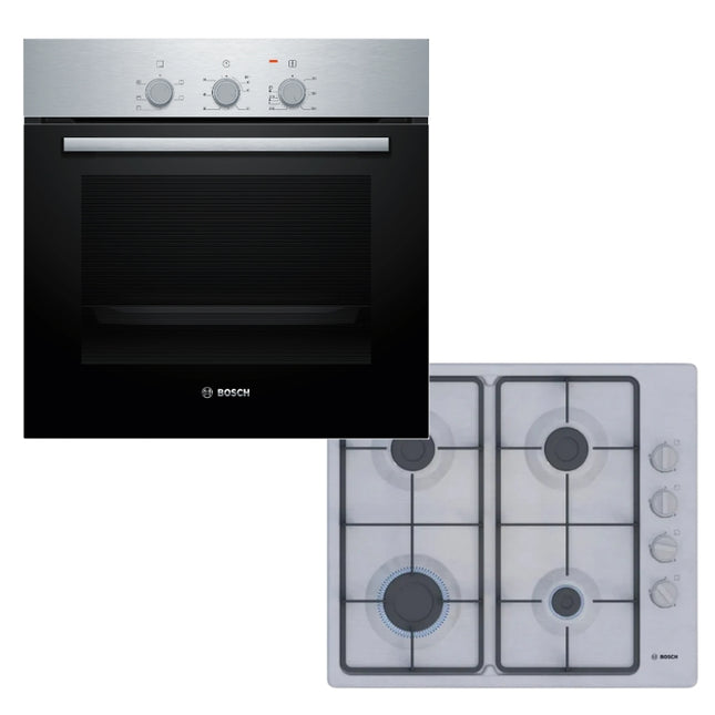 BOSCH OVEN 60CM HBF011BR2Z + BOSCH 60CM GAS HOB STAINLESS STEEL PBP6C5K60M