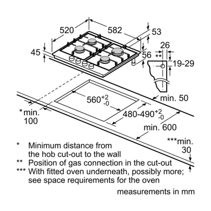 BOSCH 60CM SERIES 2 GAS HOB STAINLESS STEEL – PGP6B5K60Z