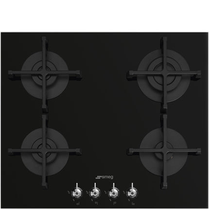 SMEG 60CM 4 BURNER CLASSICA BLACK GLASS HOB - PV364NSA
