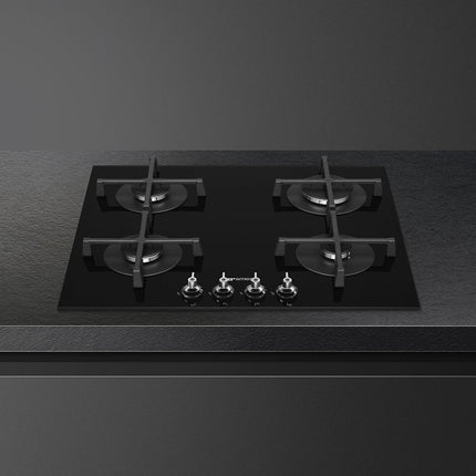 SMEG 60CM 4 BURNER CLASSICA BLACK GLASS HOB - PV364NSA