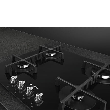 SMEG 60CM 4 BURNER CLASSICA BLACK GLASS HOB - PV364NSA