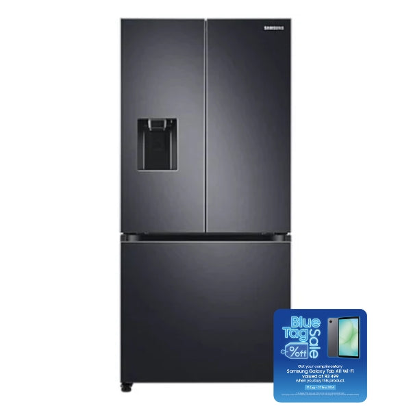 SAMSUNG 470L FRENCH DOOR FRIDGE FREEZER 470L WITH TWIN COOLING GENTLE BLACK - RF49A5202B1