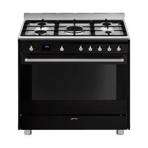 SMEG 90CM GAS/ELECTRIC COOKER BLACK- SSA91MABL2