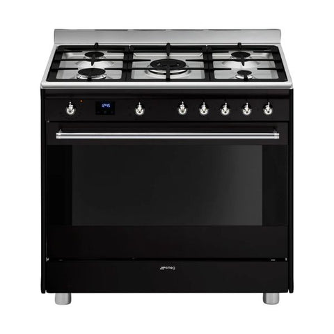 SMEG 90CM GAS/ELECTRIC COOKER BLACK- SSA91MABL2