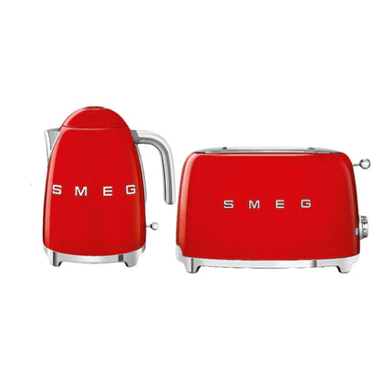 SMEG RETRO 1.7L KETTLE &  SMEG 2 SLICE TOASTER RED COMBO - KLF03RDSA + TSF01RDSA
