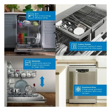 BOSCH 6 SERIES 13 PLACE DISHWASHER STAINLESS STEEL - SMS6HMI04Z