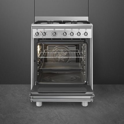 SMEG 60CM CONCERT GAS/ELECTRIC COOKER STAINLESS STEEL - SSA60MX2