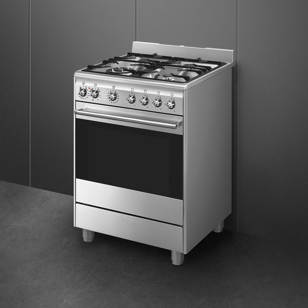 SMEG 60CM CONCERT GAS/ELECTRIC COOKER STAINLESS STEEL - SSA60MX2