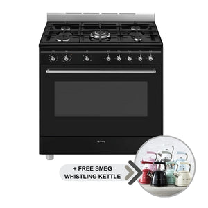 SMEG 90CM BLACK CLASSICA GAS COOKER - SSA91GGBL2
