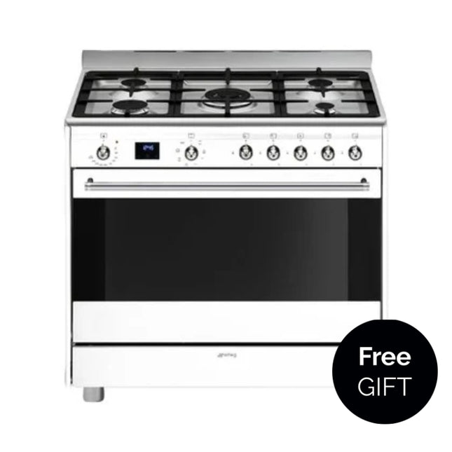 SMEG 90CM CONCERT GAS-ELECTRIC COOKER - SSA91MAWH2