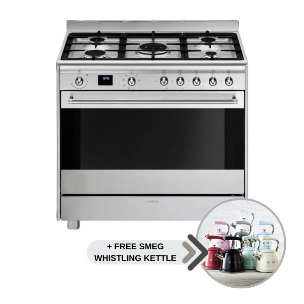 SMEG 90CM GAS/ELECTRIC COOKER STAINLESS STEEL - SSA91MAX2