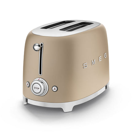 SMEG 2 SLICE MATT CHAMPAGNE RETRO TOASTER - TSF01CHMSA