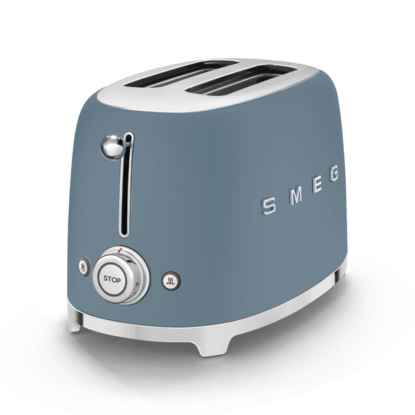 SMEG 2 SLICE MATT STORM BLUE RETRO TOASTER - TSF01SBMEU