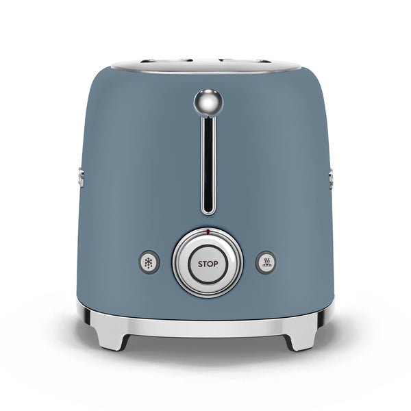 SMEG 2 SLICE MATT STORM BLUE RETRO TOASTER - TSF01SBMEU