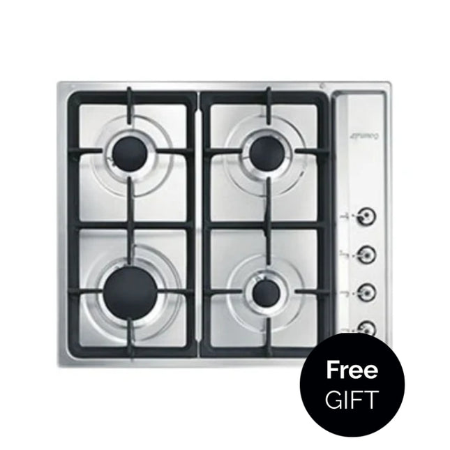 SMEG GAS HOB 60CM STAINLESS STEEL 4 BURNER - PS60GHC