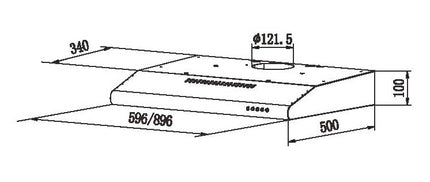 FALCO 90CM WALL EXTRACTOR BLACK - AR-90-903BL