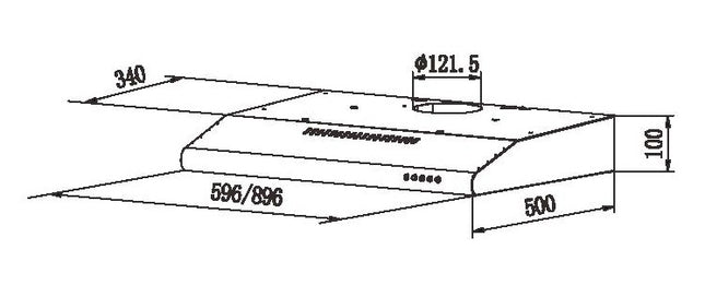 FALCO 90CM WALL EXTRACTOR BLACK - AR-90-903BL