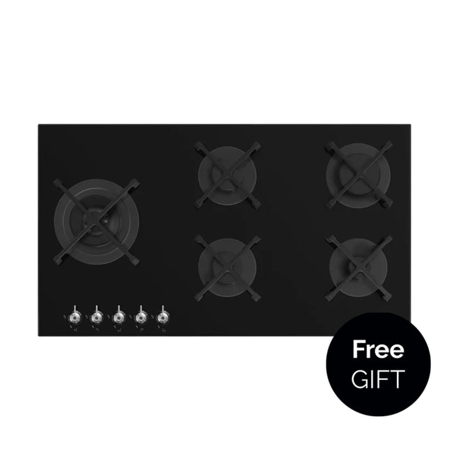 SMEG 90CM CLASSIC GAS ON GLASS HOB - PV395LNSA2