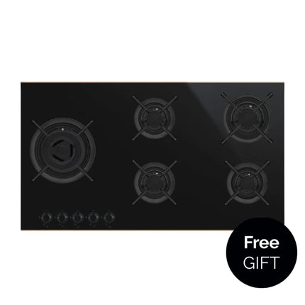 SMEG 90CM DOLCE STILL NOVO  GAS ON GLASS HOB - PV695LCNR