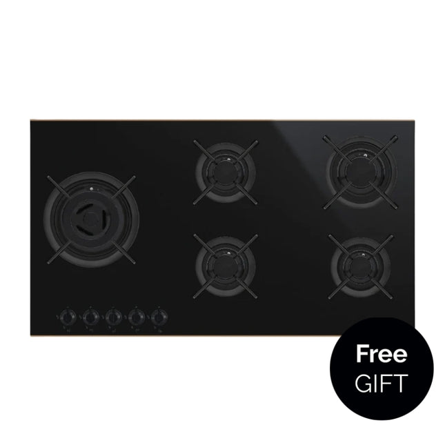 SMEG 90CM DOLCE STILL NOVO  GAS ON GLASS HOB - PV695LCNR